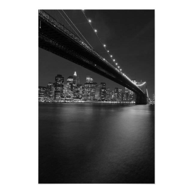 Poster Noir blanc New York City Skyline (Devant)