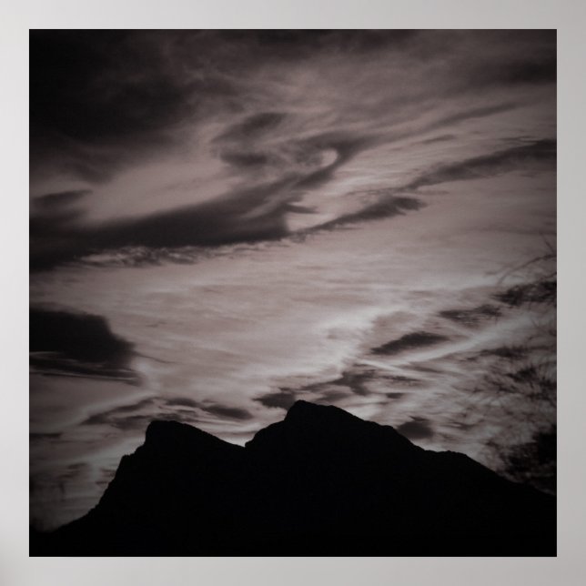 Poster noir & blanc Sunset (Devant)