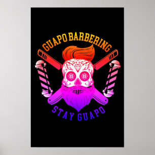 Poster noir brillant Guapo Barding W/ Arc en ciel