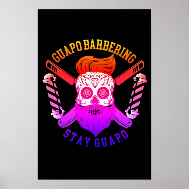 Poster noir brillant Guapo Barding W/ Arc en ciel (Devant)