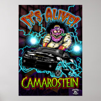 Poster noir Chevy Camaro SS