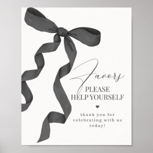 Poster Noir Coquette Bow Faveur Décor Signal