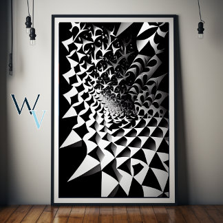 Poster Noir et blanc Abstrait