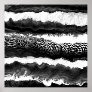Poster Noir et blanc Abstrait Illusion Art moderne