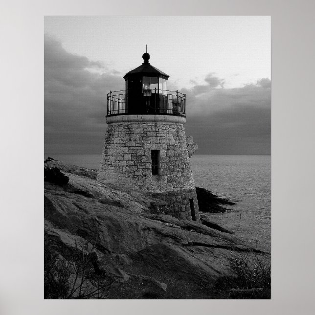 Poster noir et blanc Castle Hill (Devant)
