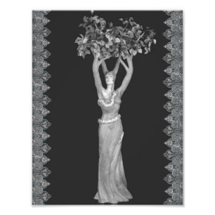 Poster noir et blanc de la déesse Arbre