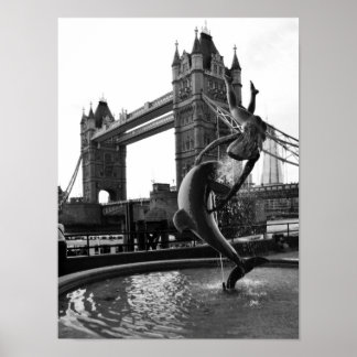 Poster noir et blanc du Tower Bridge