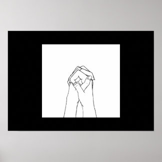 Poster noir et blanc Holding Hands