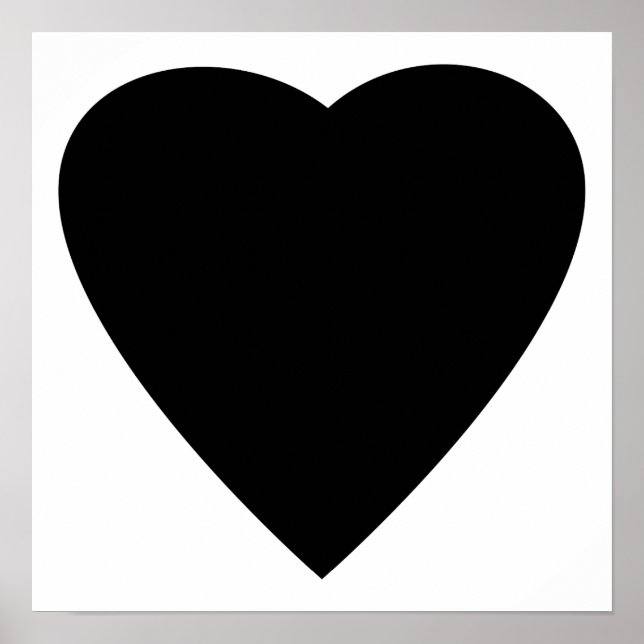 Poster Noir et Blanc Love Heart Design. (Devant)