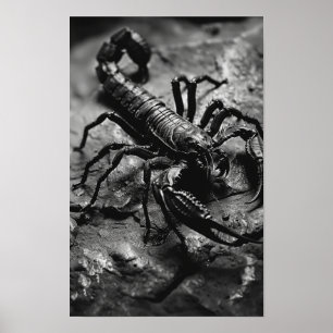 Poster noir et blanc vintage Scorpion
