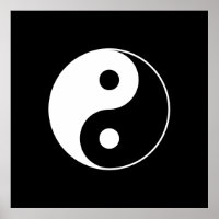 Poster noir et blanc Yin Yang
