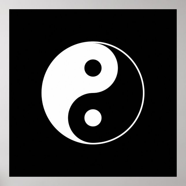 Poster noir et blanc Yin Yang (Devant)