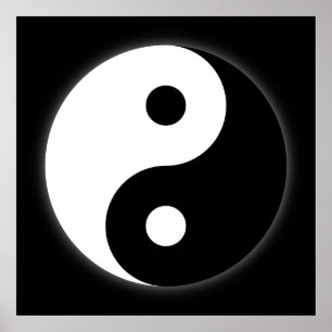 Poster noir et blanc Yin Yang