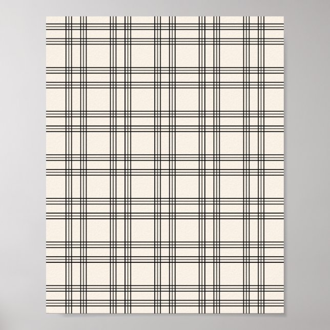 Poster Noir Et Crème Blanc En vichy (Devant)