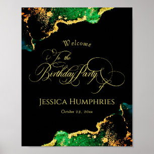 Poster Noir et Moody Emerald Bronze Anniversaire Bienvenu