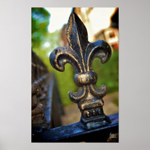 Poster Noir et or (Fleur de Lis) [copie d'art]