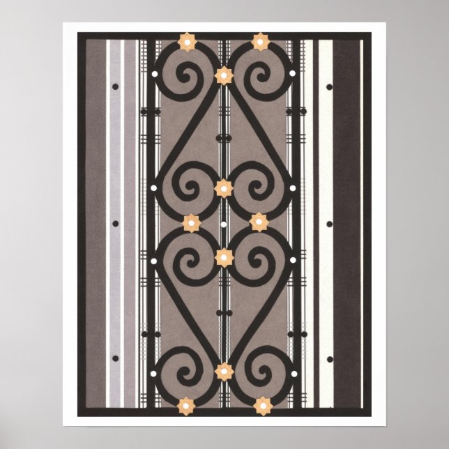 Poster Noir gris beige GRANADA Espagne Collage (Devant)