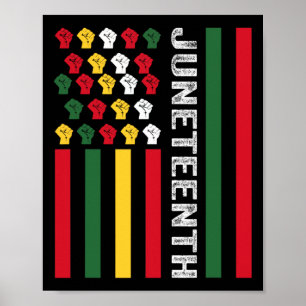 Poster Noir Histoire Drapeau Afro-Américain depuis 1865