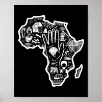 Noir Histoire Mois Afrique Carte Design Unité Art