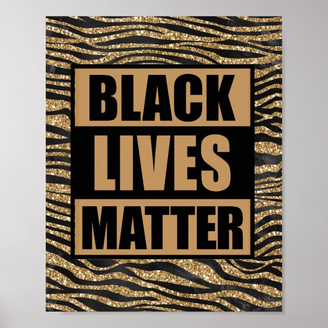 Poster noir Lives Matt Glam Tiger Stripes (Devant)