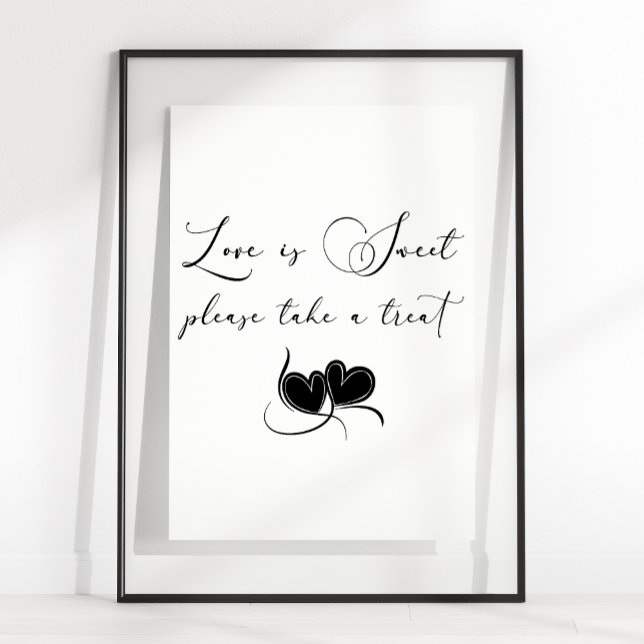 Poster Noir Moderne Simple Script Mariage L'amour est dou (Créateur téléchargé)