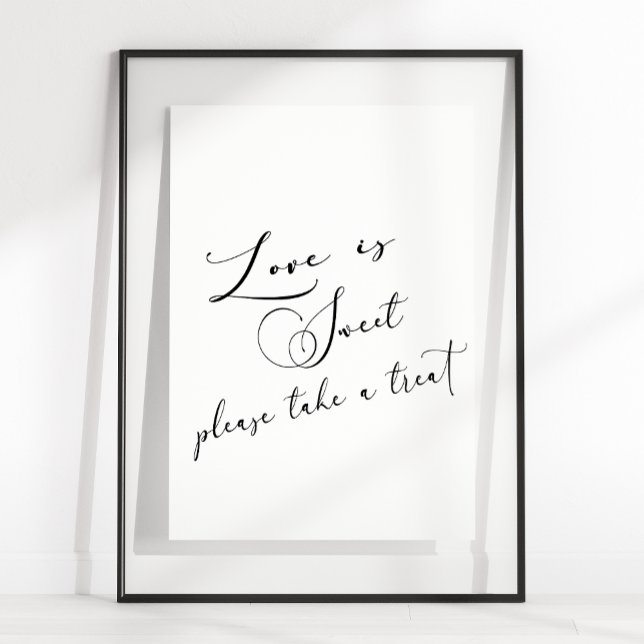 Poster Noir Moderne Simple Script Mariage L'amour est dou (Créateur téléchargé)