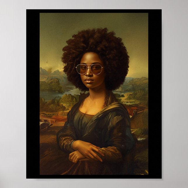 Poster Noir Mona Lisa Afro Africain-Américain Noir Histor (Devant)