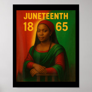 Poster Noir Mona Lisa Graphisme Afro Africain Américain J