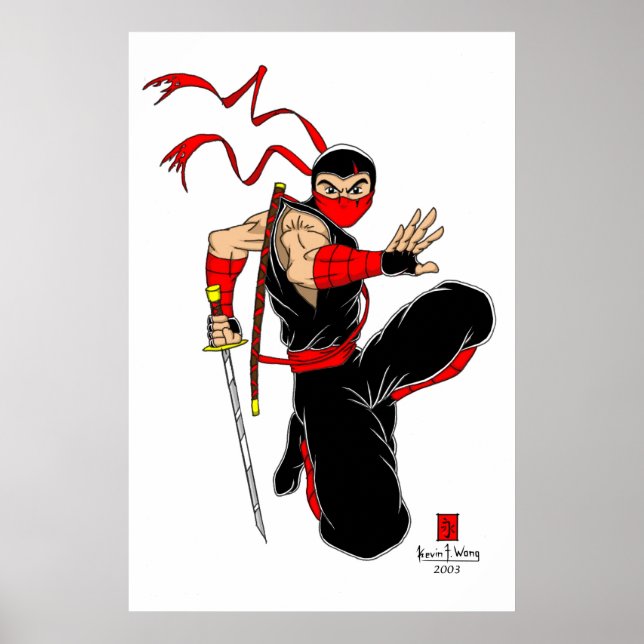 Poster noir Ninja (Devant)