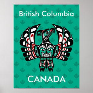 Poster Noir noir noir amérindien Thunderbird