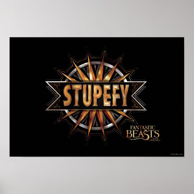 Poster Noir & Or Stupefy Spell Graphisme (Devant)