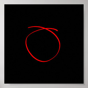 Poster noir rouge minimaliste de l'art Abstrait