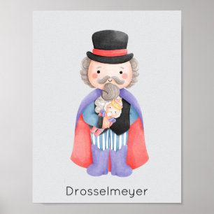 Poster Noisette Ballet Drosselmeyer Pastel Noël