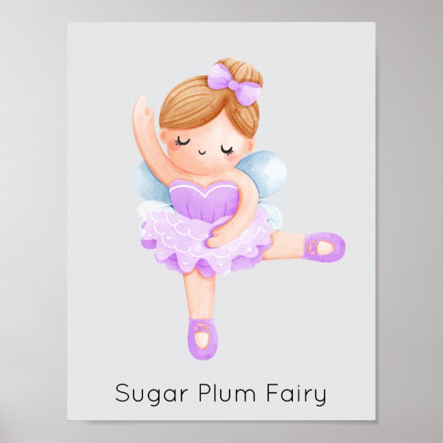 Poster Noisette Purple Sugar Plum Fée Noël (Devant)