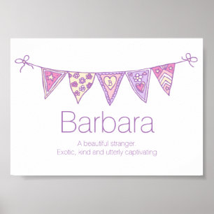 Poster Nom de Barbara signifiant drapeau rose violet
