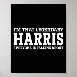 Poster Nom de famille Funny Team Famille Nom Harris