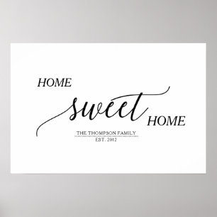 Poster Nom de famille Home Sweet Home