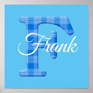 Poster Nom de garçon personnalisé Plaid Lettre F