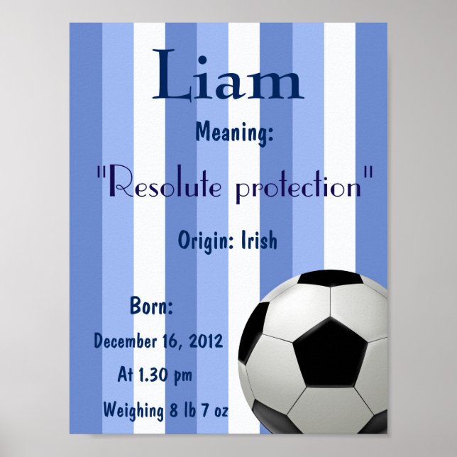 Poster Nom de la balle de football signifiant (Devant)