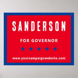 Poster Nom de la campagne électorale politique Bleu blanc