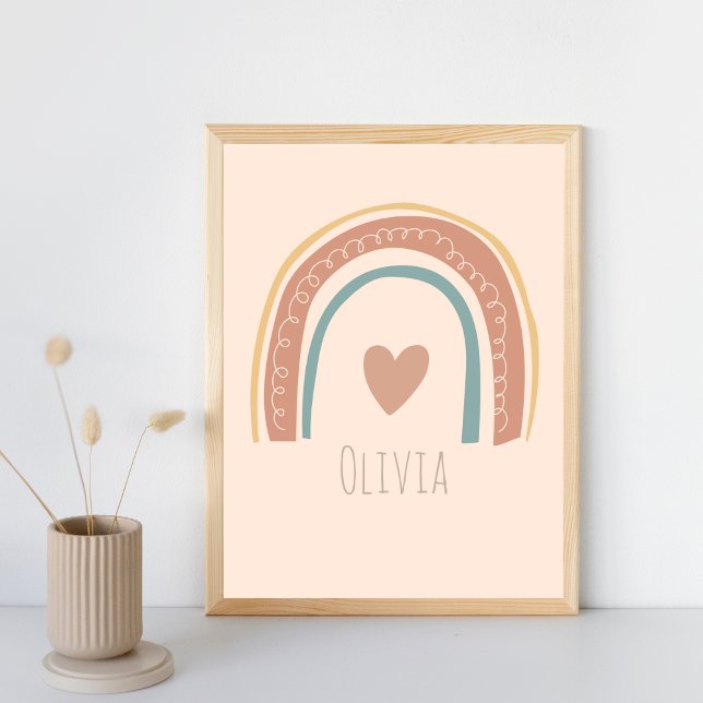 Poster Nom de la petite fille personnalisée Rainbow Nurse (Créateur téléchargé)