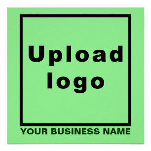 Poster Nom de l'entreprise et logo, Carré vert clair bril