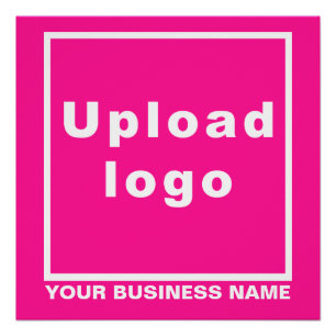 Poster Nom de l'entreprise et logo sur Carré rose brillan