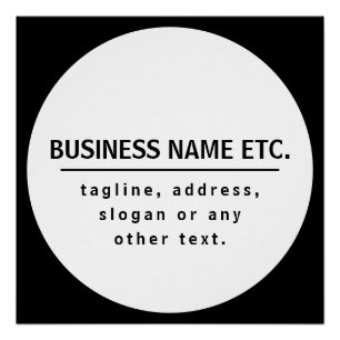 Poster Nom de l'entreprise & Slogan/autre texte Noir &