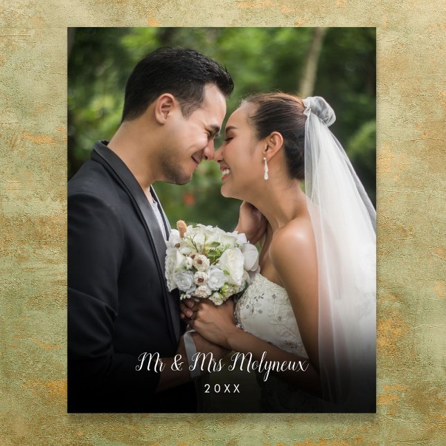 Poster Nom de script de photo de mariage préféré Date (Favorite Wedding Photo Script Name Date Poster)