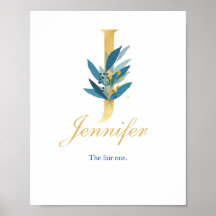 Nom d'impression de la nurserie, Lettre J, décorat