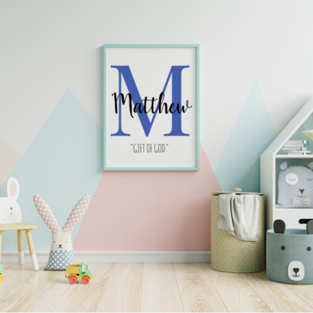 Poster Nom du bébé personnalisable Signification de la ch (Créateur téléchargé)