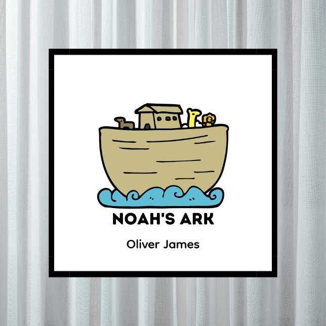 Poster Nom du garçon Noah's Ark personnalisé (Créateur téléchargé)