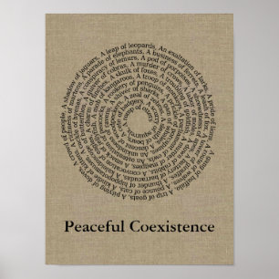 Poster Nom du groupe animal/coexistence pacifique Faux Li