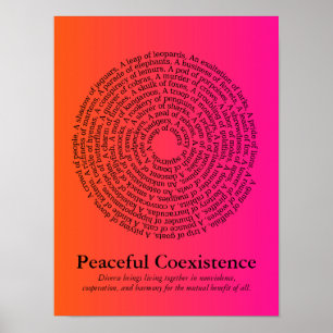Poster Nom du groupe d'animaux/Poster sur la coexistence
